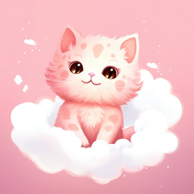 Fantasy style clouds with  cat