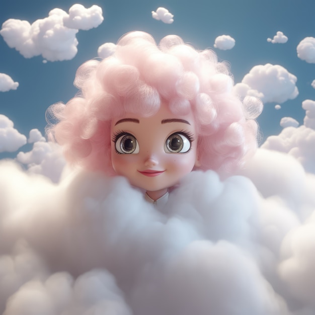 Free photo fantasy style clouds and woman