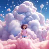 Free photo fantasy style clouds and woman