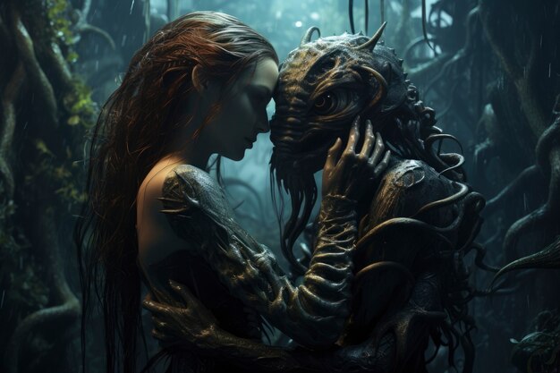 Fantasy style couple  being in love