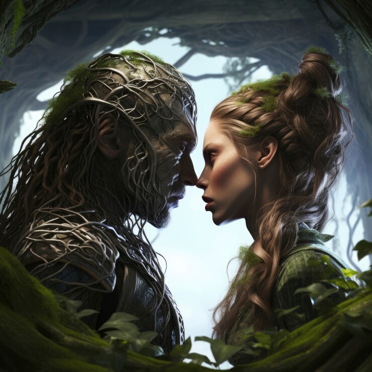 Free Photo fantasy style couple  being in love
