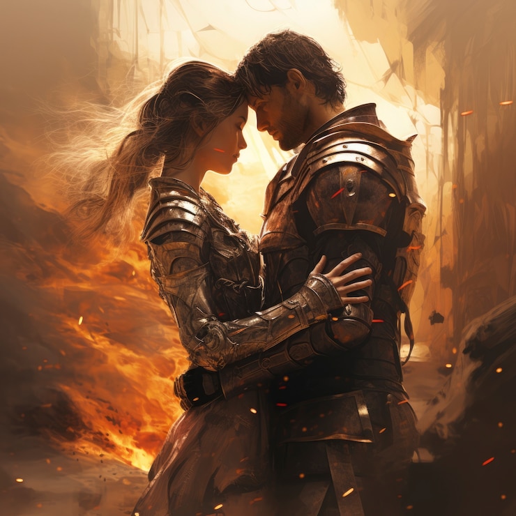 Free Photo fantasy style couple  being in love