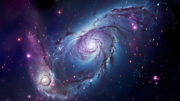 무료 사진 판타지 스타일의 은하 배경