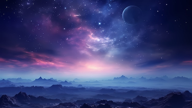 Free photo fantasy style galaxy background