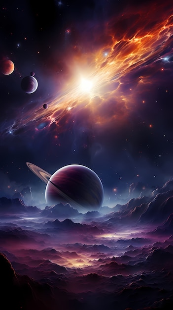 Free photo fantasy style galaxy background