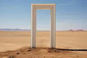 Free photo fantasy style gateway or portal with desert landscape