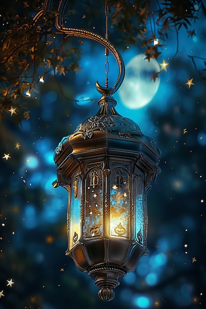 Foto gratuita lanterna in stile fantasy per la celebrazione islamica del ramadan