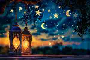 Free photo fantasy style lantern for islamic ramadan celebration