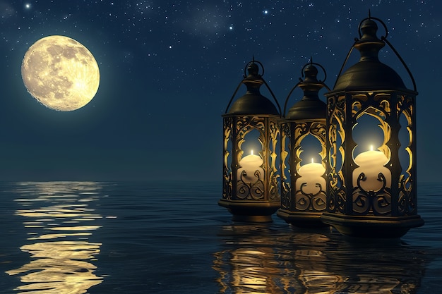 Foto gratuita lanterna in stile fantasy per la celebrazione islamica del ramadan