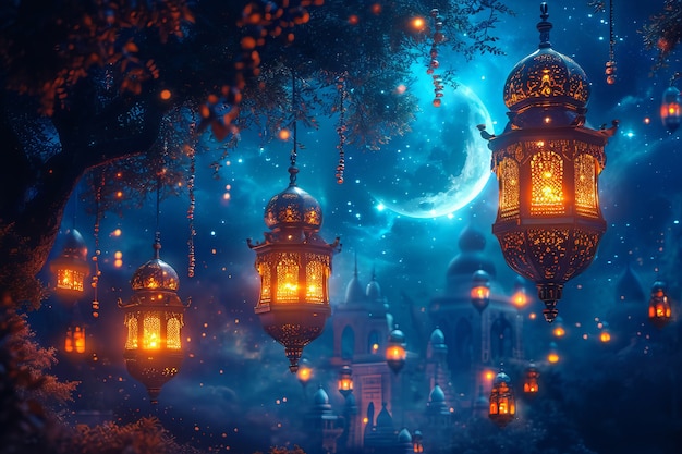 Fantasy style lantern for islamic ramadan celebration