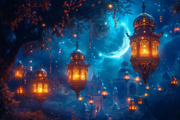 fantasy style lantern for islamic ramadan celebration