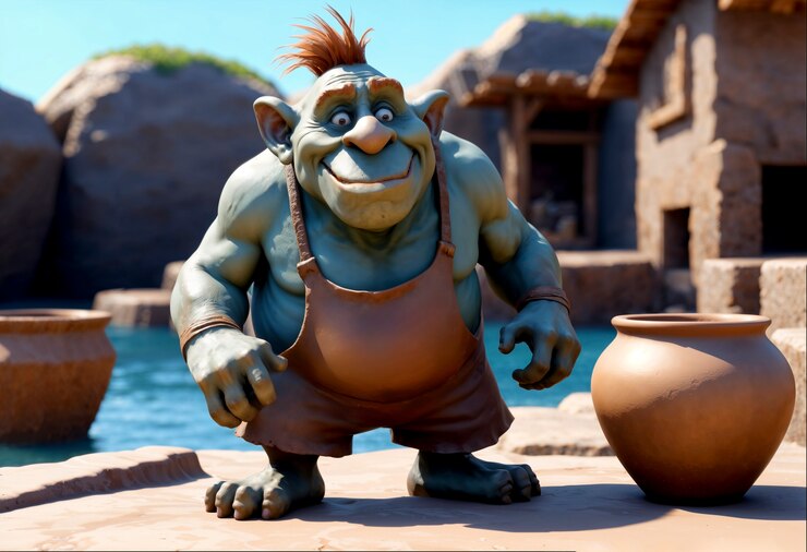 Free Photo fantasy troll in beautiful environment