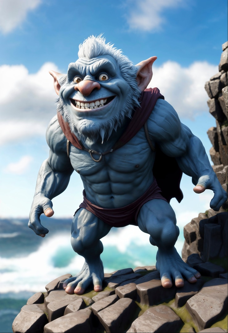 Free Photo fantasy troll character in natural environment