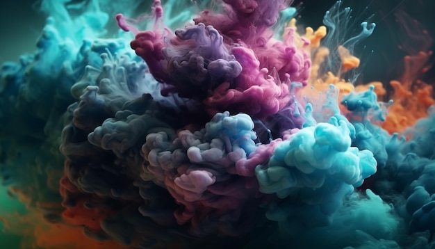 無料写真 aiが生成した滑らかな動きで流れる幻想的な水中星雲