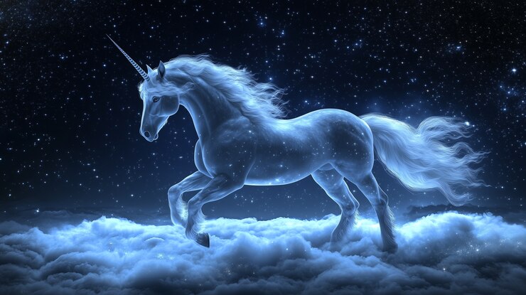 Free Photo fantasy unicorn with digital art style