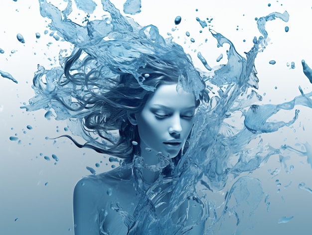 Free photo fantasy water character