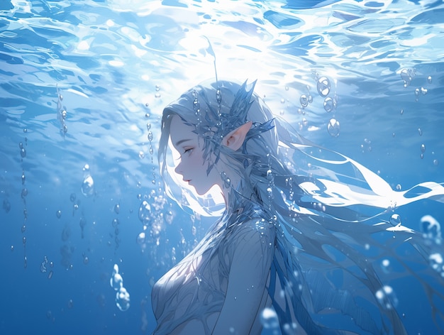 Free photo fantasy water character