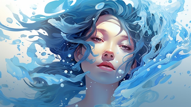 Free photo fantasy water character