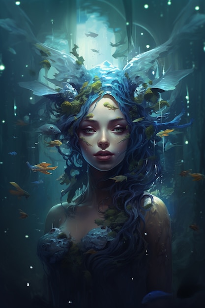 Free photo fantasy water  character