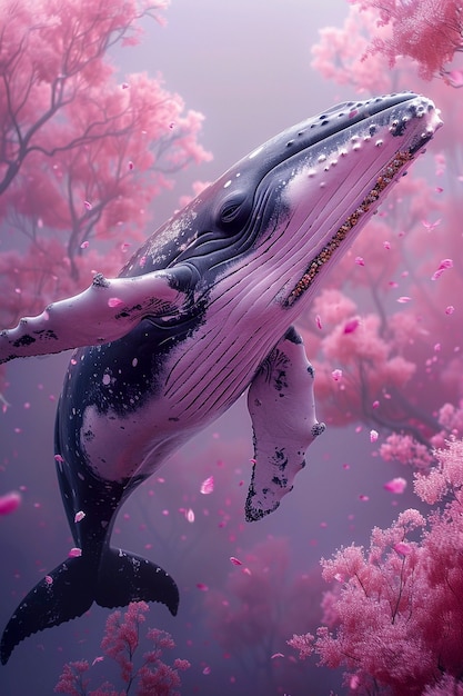 무료 사진 fantasy whale in the sky