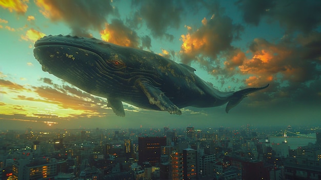 無料写真 fantasy whale in the sky