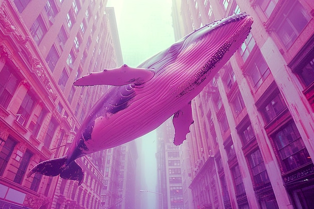 Бесплатное фото fantasy whale in the sky