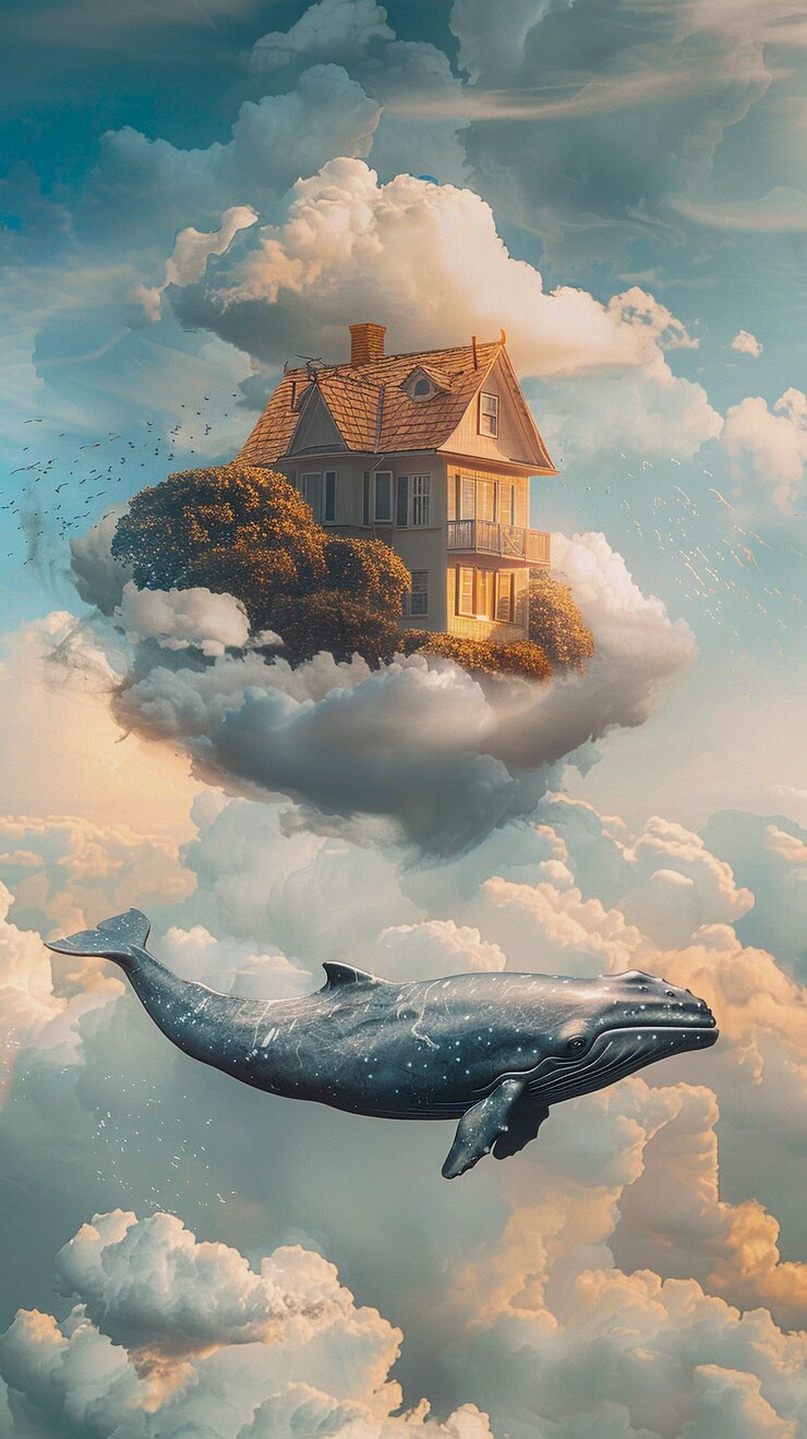 Free Photo fantasy whale in the sky