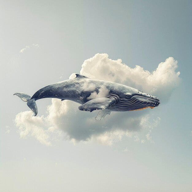 Fantasy whale in the sky