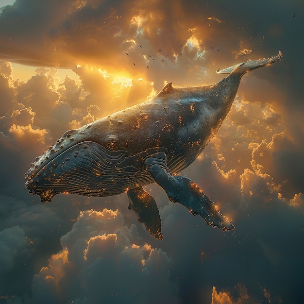 Foto gratuita fantasy whale in the sky