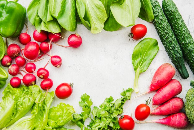 Farm fresh harvested vegetable on white background