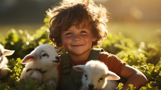 Foto gratuita agricoltore che si occupa di un allevamento di capre