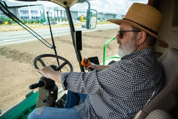 A farmer with a tractor