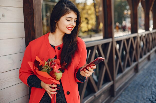 Fashion girl walking in a summer city