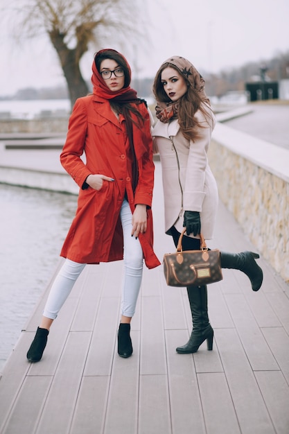 Fashion girls in city