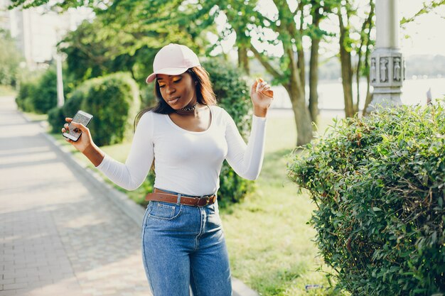 Fashionable black girl 