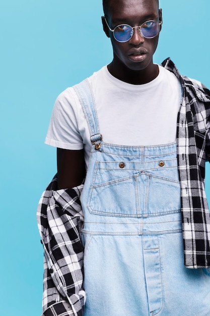 Fashionable man posing in studio