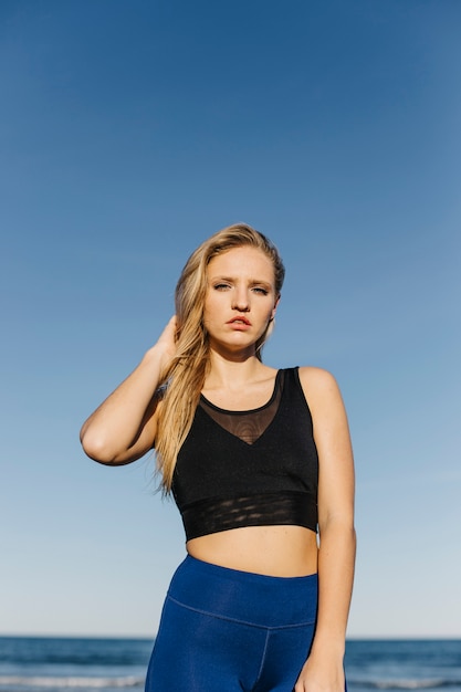 Fashionable woman at the beach