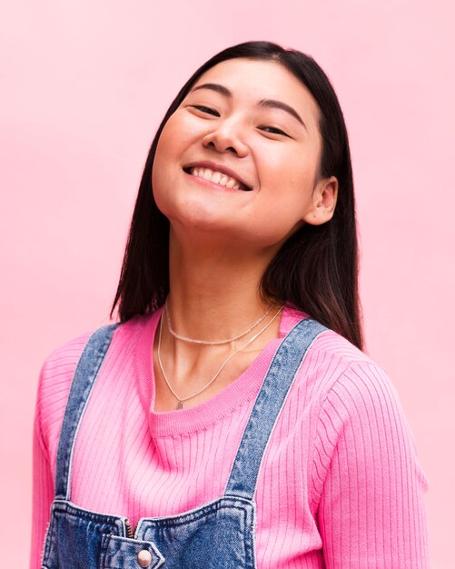 Fashionable woman posing in studio