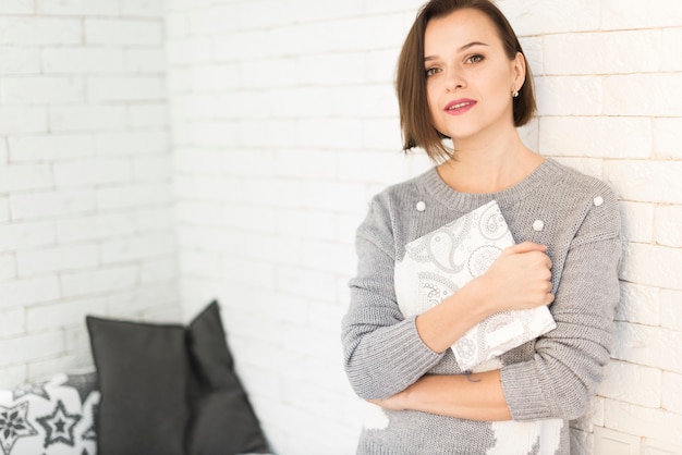 Fashionable woman with book