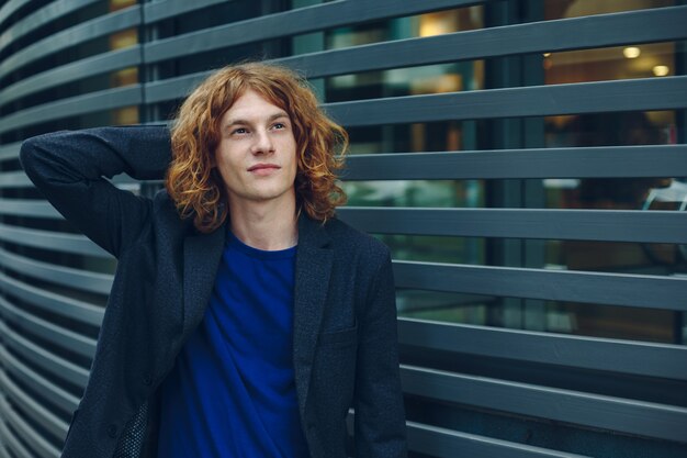 Fashionable young hipster man portrait