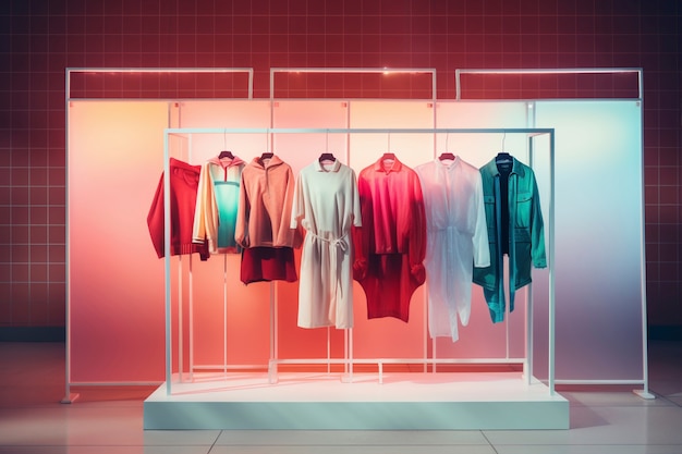 Концепция быстрой моды с полным магазином одежды