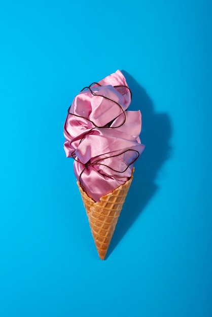 Free photo fast fashion concept with materials and textiles disguised as ice cream