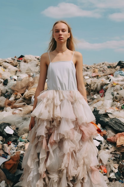 Free photo fast fashion concept with piles of clothes