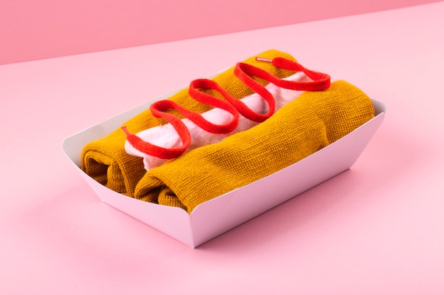 Free photo fast food made out of fabric