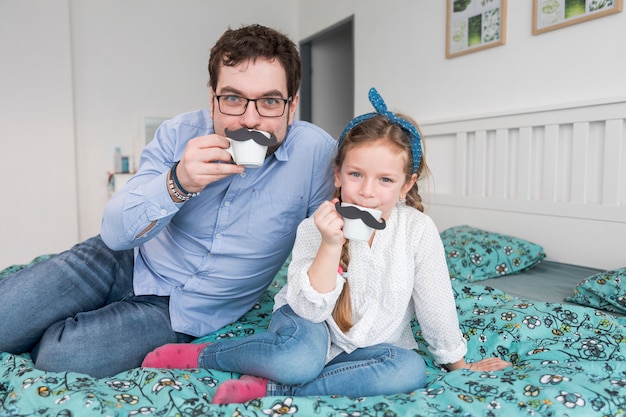 Father celebrating fathers day with his daughter