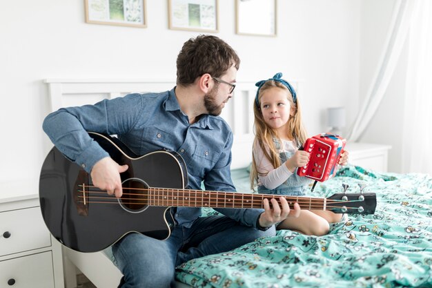 Father celebrating fathers day with his daughter