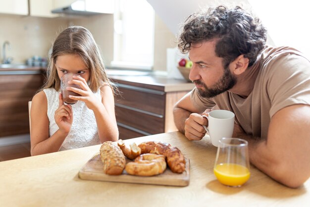 Father and daughter being upset