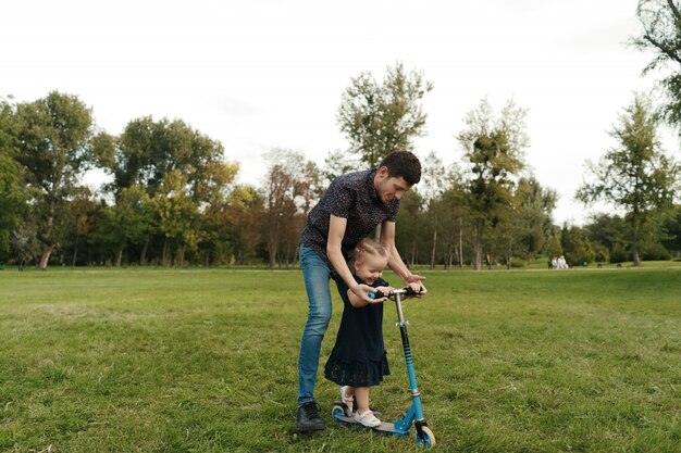 Father and daughter moments spending time in nature