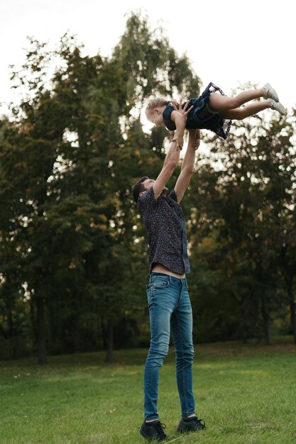 Father and daughter moments spending time in nature