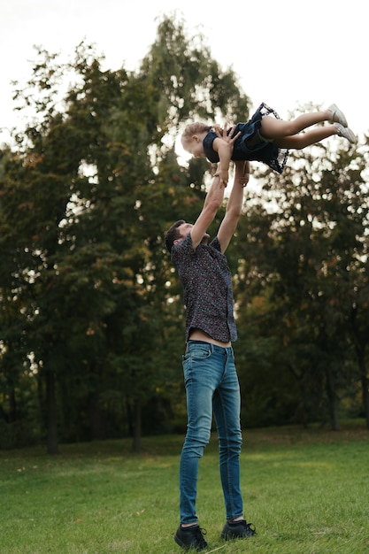 Father and daughter moments spending time in nature